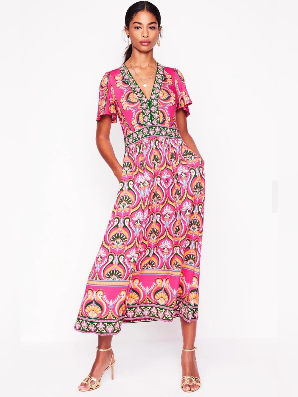 Boden Ellie Flutter Maxi Tea Dress